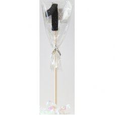 Black Glitter Long Stick Candle