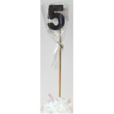 Black Glitter Long Stick Candle