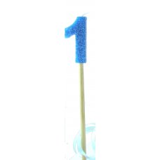 Blue Glitter Long Stick Candle