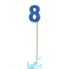 Blue Glitter Long Stick Candle
