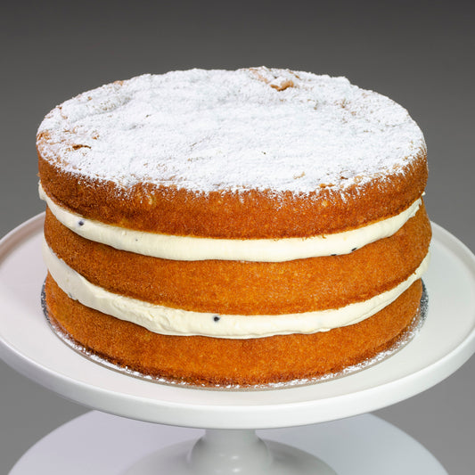 Mango Macadamia Sponge Cake with Passionfruit Cream