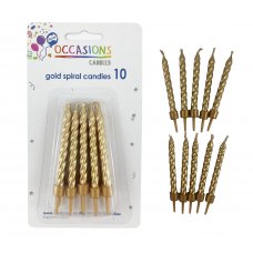 Gold Spiral Birthday Candles