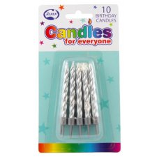 Silver Spiral Birthday Candles