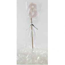 White Glitter Long Stick Candle