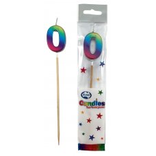 Rainbow Metallic Long Stick Candle