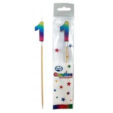 Rainbow Metallic Long Stick Candle