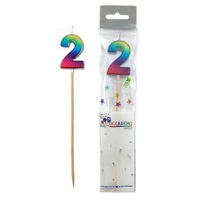 Rainbow Metallic Long Stick Candle