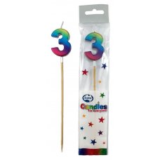 Rainbow Metallic Long Stick Candle