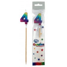 Rainbow Metallic Long Stick Candle