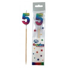 Rainbow Metallic Long Stick Candle