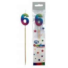 Rainbow Metallic Long Stick Candle