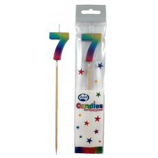 Rainbow Metallic Long Stick Candle