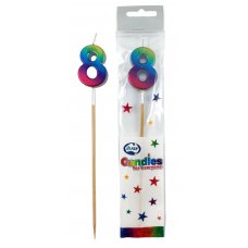 Rainbow Metallic Long Stick Candle