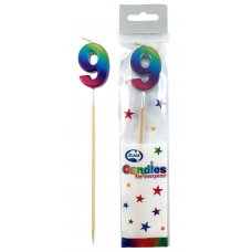 Rainbow Metallic Long Stick Candle