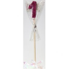 Pink Glitter Long Stick Candle