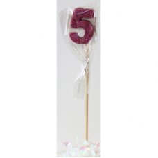 Pink Glitter Long Stick Candle