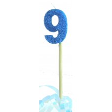 Blue Glitter Long Stick Candle