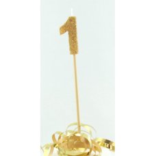 Gold Glitter Long Stick Candle