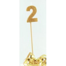 Gold Glitter Long Stick Candle