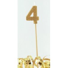 Gold Glitter Long Stick Candle