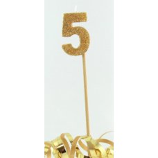 Gold Glitter Long Stick Candle