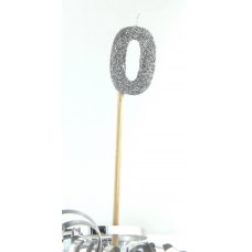 Silver Glitter Long Stick Candle