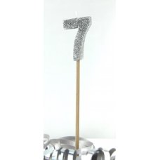 Silver Glitter Long Stick Candle